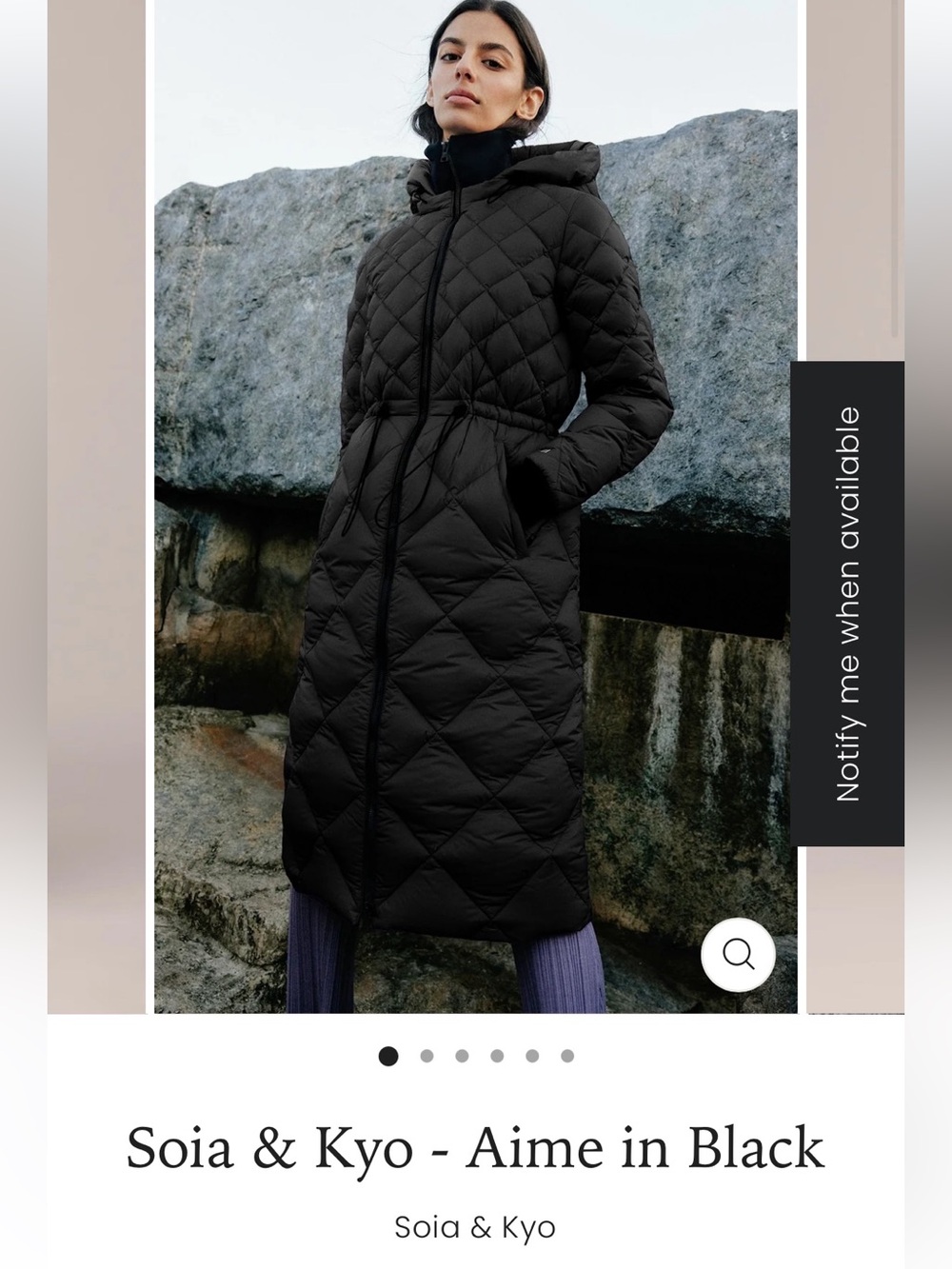 SOIA & KYO
Aime Sustainable Calf-Length Lightweight
Down Coat. Size S. EUC